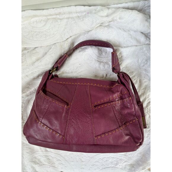 JOE'S JEANS VIOLET Purple Pebbled LEATHER SHOULDER BAG - Picture 1 of 10